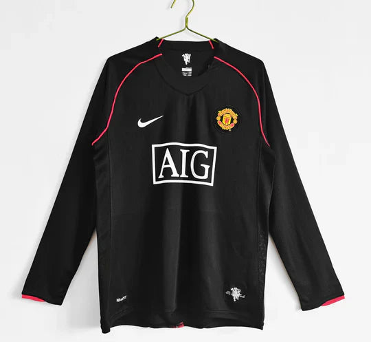 Maillot 07-08 Manchester United Exterieur Manches Longues